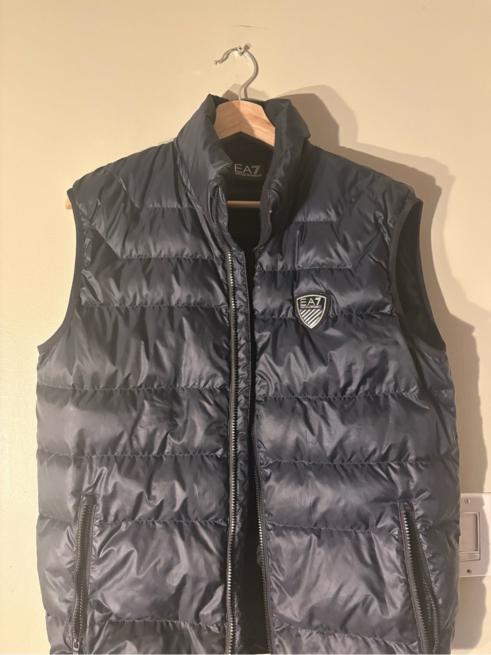 Emporio Armani EA7 Dark Navy Quilted Puffer Vest